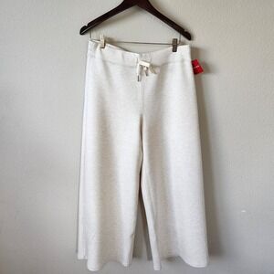 NWT Spanx AirEssentials Wide Leg Pants Oatmeal Heather XL Spring Athleisure